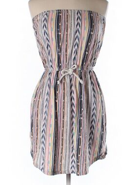 Billabong Strapless Boho Tribal Mini Dress Size L Beach Vacation Summer
